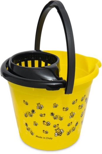 Seau en plastique avec essoreuse et bec verseur TORO 12 l Abeilles
