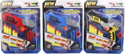 Pistolet en plastique à projectiles en mousse avec ventouses