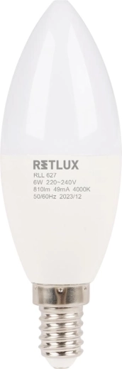 Ampoule LED bougie Retlux E14 6 W 4000 K