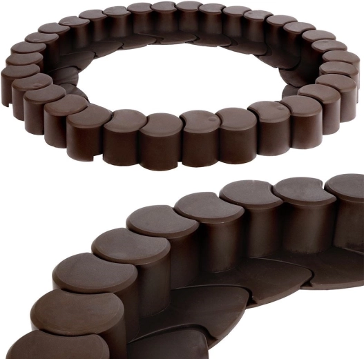 Palissade de jardin en plastique marron 4,1 m – 32 modules