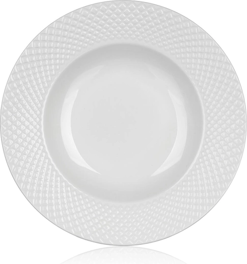 Assiette creuse Diamond 22,2 cm en céramique blanche