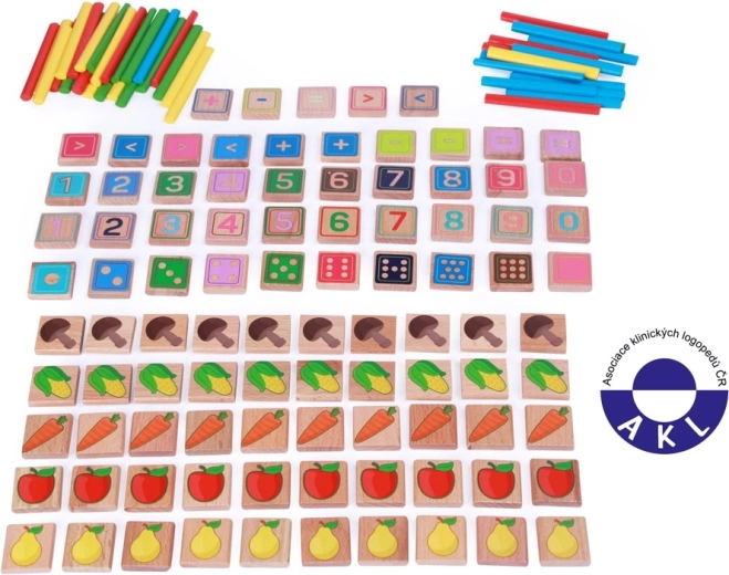 Lucy & Leo Apprenons à compter – set éducatif en bois de 135 pièces