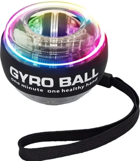 Boule gyroscopique Renew Force Gyrrall avec autostart et LED pour l’entraînement des poignets et des avant-bras - 1 pièce