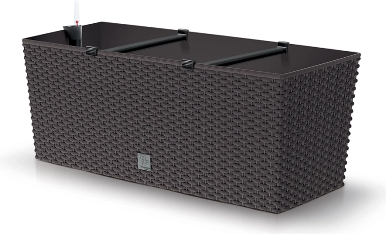 Jardinière auto-irrigante effet rotin 50 cm umbra