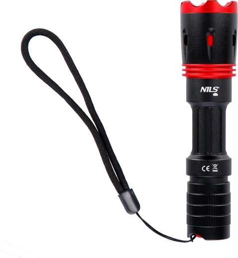Lampe torche LED manuelle NILS Camp 1000 lm avec USB‑C et tête télescopique