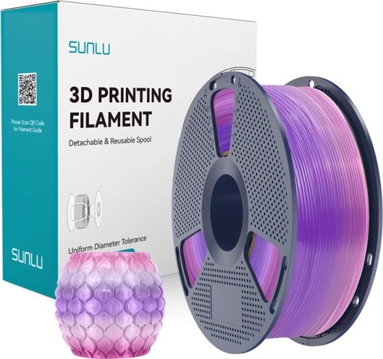 Filament PLA arc-en-ciel transparent Sunlu