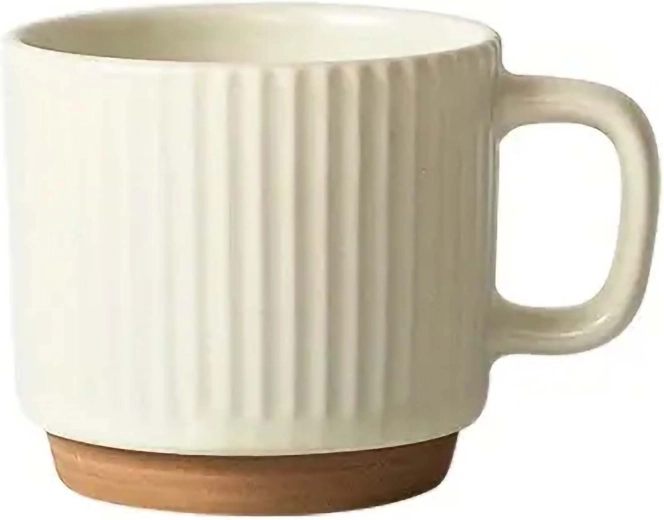 Mug en céramique côtelé 380 ml blanc crème