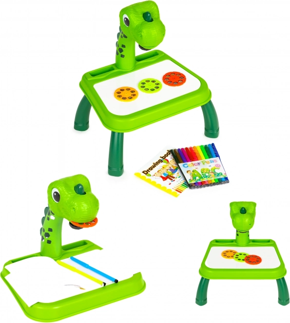 Projecteur dinosaure pour dessiner avec table, 12 feutres et 24 modèles