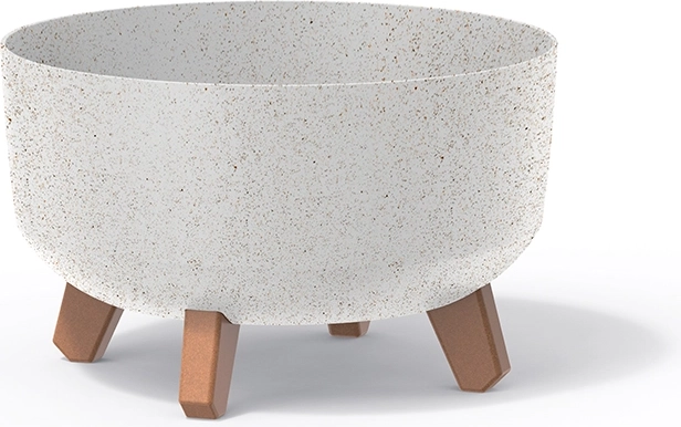 Cache-pot Gracia Low Eco Wood 28,5 cm – blanc