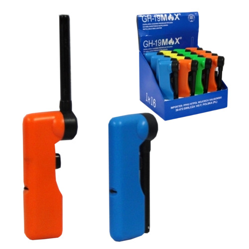 Briquet piézo pliable et rechargeable à tête rotative 11–19 cm