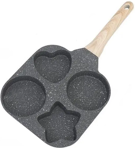 Poêle à œufs et pancakes avec quatre moules, compatible induction et gaz