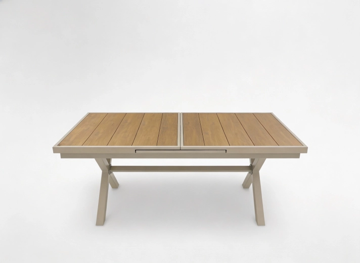 Table de jardin extensible beige 180–240 × 90 × 76 cm