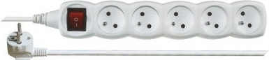 Emos rallonge électrique avec interrupteur, 5 prises, 2 m, blanc