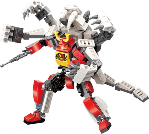 Qman Mecha Corps Flash Warrior 2-en-1 kit de construction robot et tigre