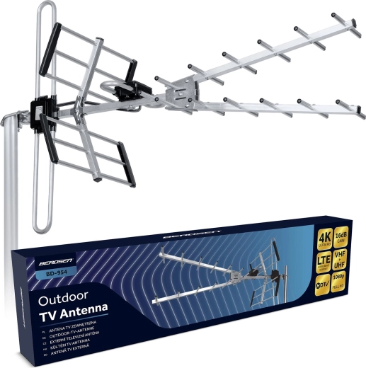 Antenne TV extérieure directionnelle 4K Ultra HD Berdsen