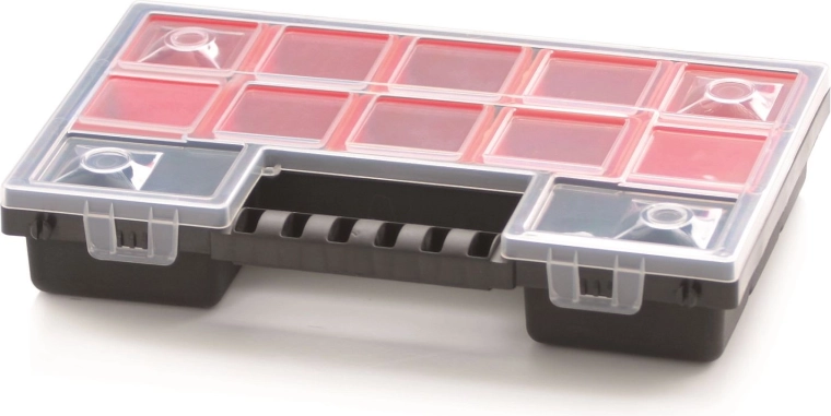 Organiseur en plastique NORB 287×186×50 mm avec 12 compartiments amovibles
