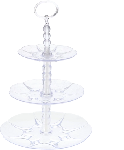 Présentoir à trois étages en plastique GALICJA, transparent