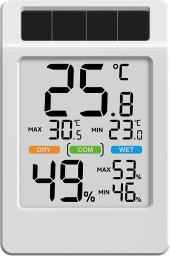 Thermohygromètre solaire Rainpoint baldrtherm avec grand écran - 1 pièce