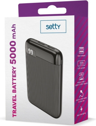 Batterie externe Setty 5000 mAh avec écran LCD