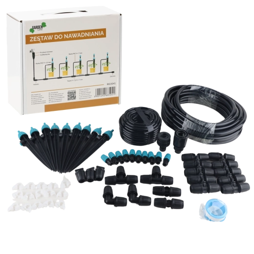 Kit d’arrosage goutte-à-goutte avec 10 micro-asperseurs et goutteurs