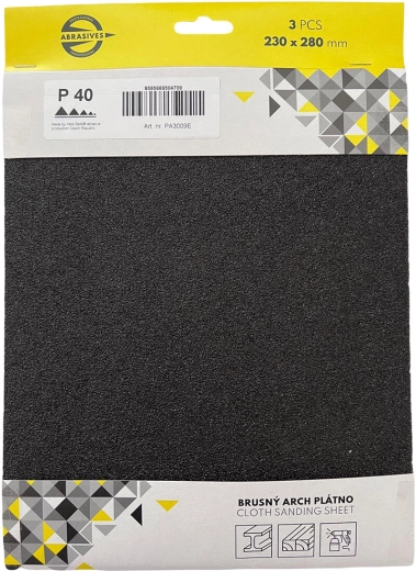 Toile abrasive pour métal et bois, grain 400, 230 × 280 mm (3 pcs)
