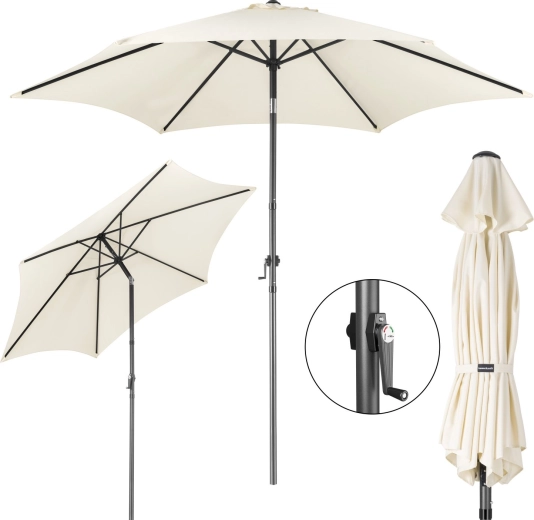 Parasol de jardin pliant Bauerkraft 300 cm beige UV 50