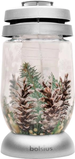 Lanterne funéraire Bolsius pin argenté 22 cm - 1 pièce