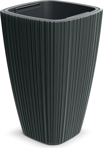 Pot de fleurs Oro 29 cm gris foncé avec insert