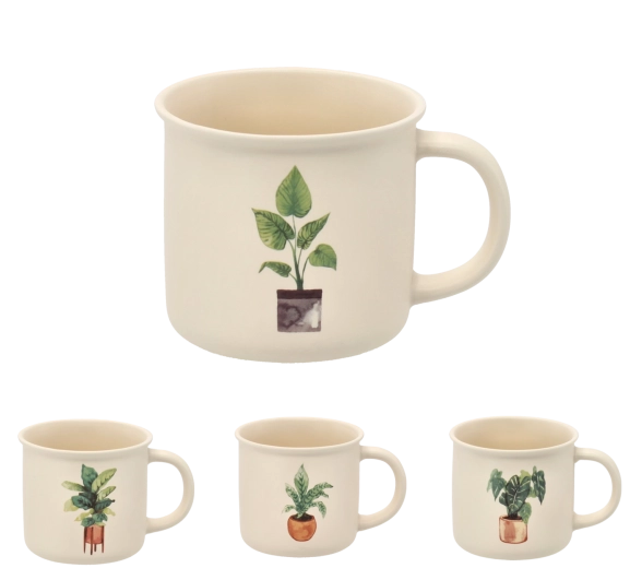 Mug en porcelaine à motif végétal 355 ml