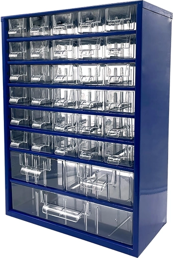 Armoire organisatrice métallique avec 30 petits, 2 moyens et 1 grand tiroir, 30,5 × 46 × 15,5 cm – TOKOZ