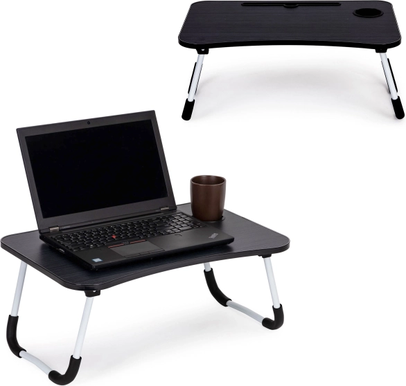 Table de lit pour ordinateur portable 60x40 cm - noir
