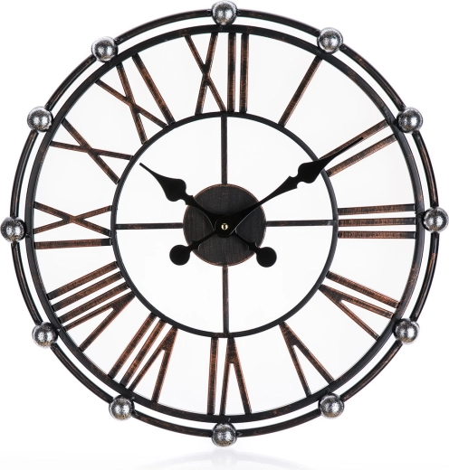 Horloge murale ronde 50 cm bronze
