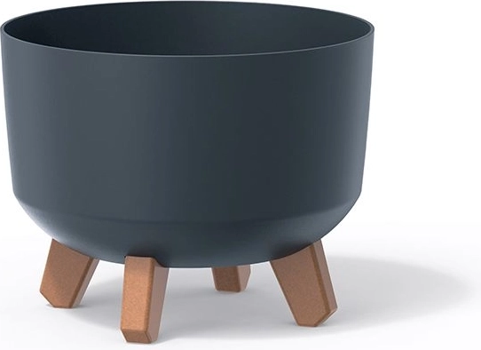 Cache-pot sur pieds Gracia, diamètre 20 cm, anthracite