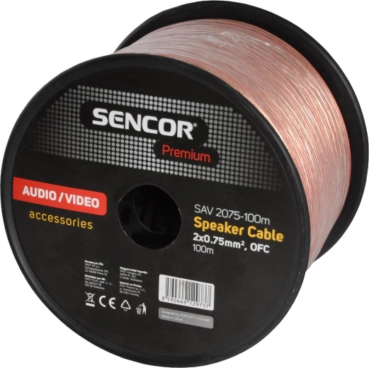 Câble pour haut-parleurs Sencor 2× 0,75 mm², 100 m