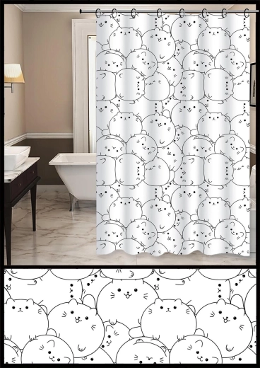 Rideau de douche PEVA avec personnages 180 × 200 cm