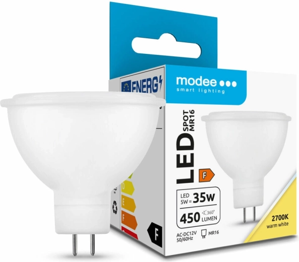 Ampoule LED Modee Lighting GU5.3 MR16 5 W blanc chaud 2700 K, 450 lm, 100°