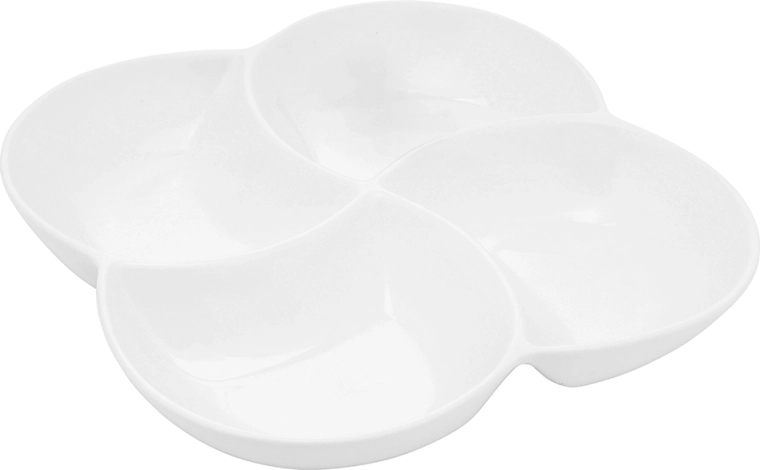 Bol de service en porcelaine compartimenté Regular 4 compartiments 26,5 cm crème