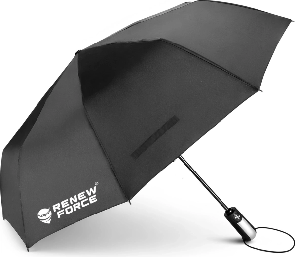 Parapluie pliant automatique XL Renew Force noir - 1 pièce