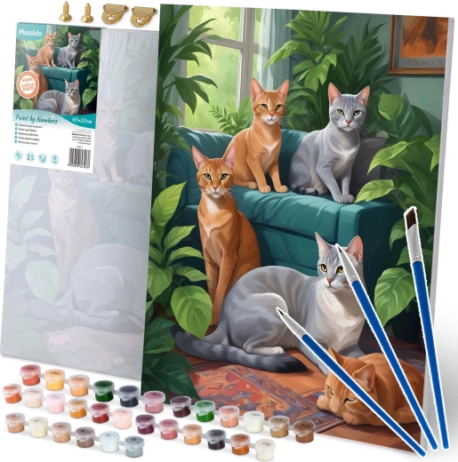 Peinture par numéros 40×50 cm – chats MASSIDO
