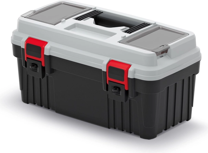 Mallette à outils en plastique OPTIMA 47 × 25,6 × 23,8 cm, gris