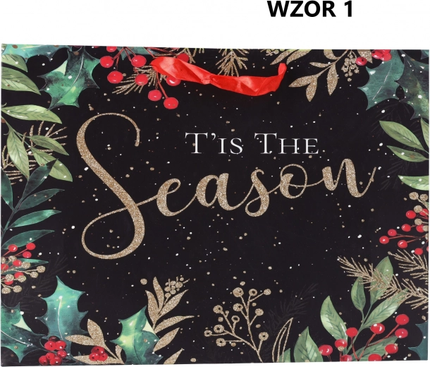 Sac cadeau de Noël « Happy Holidays » 42x12x31 cm – Motifs assortis