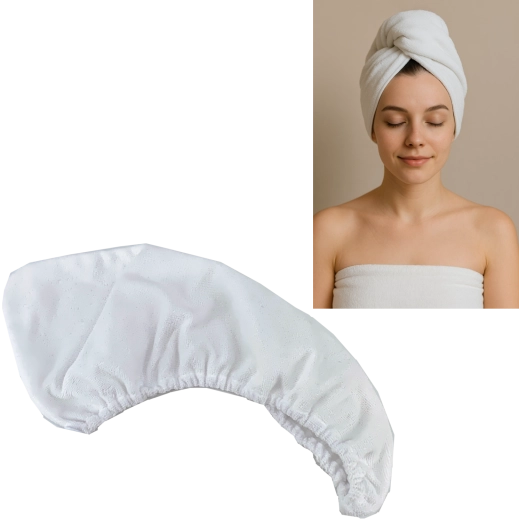 Turban en microfibre pour séchage rapide des cheveux 25 × 64 cm – rose
