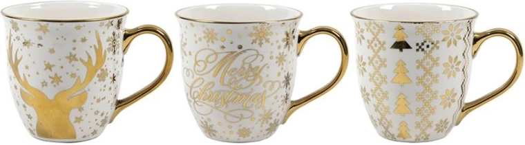 Tasse en céramique de Noël avec finition dorée