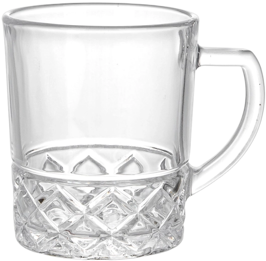 Lot de 6 verres striés avec anse 240 ml