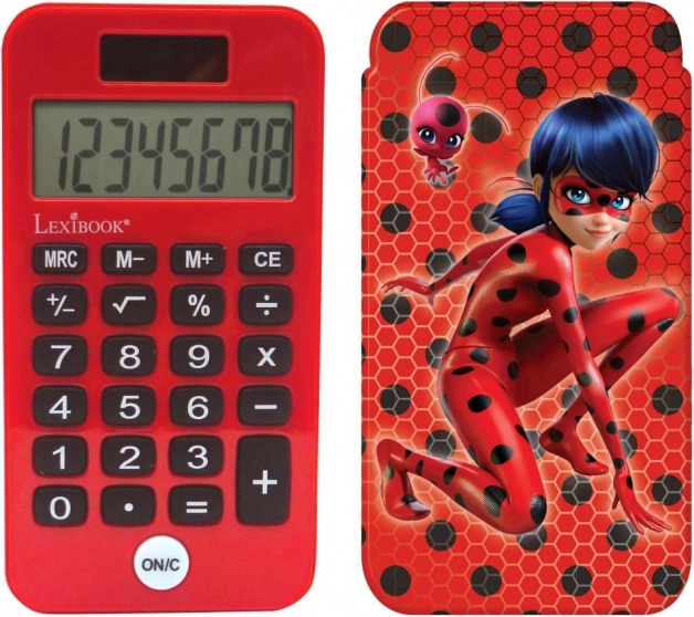 Calculatrice de poche Miraculous Coccinelle avec étui de protection