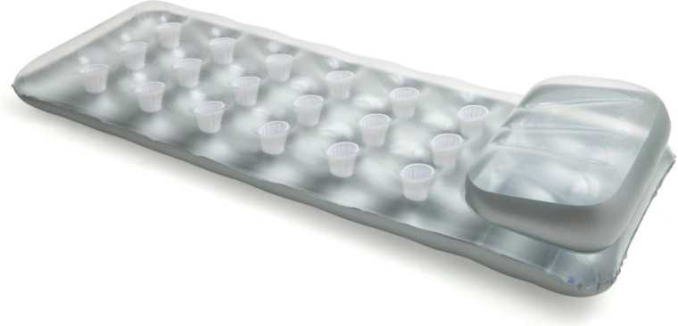 Matelas de plage gonflable avec dossier, argenté