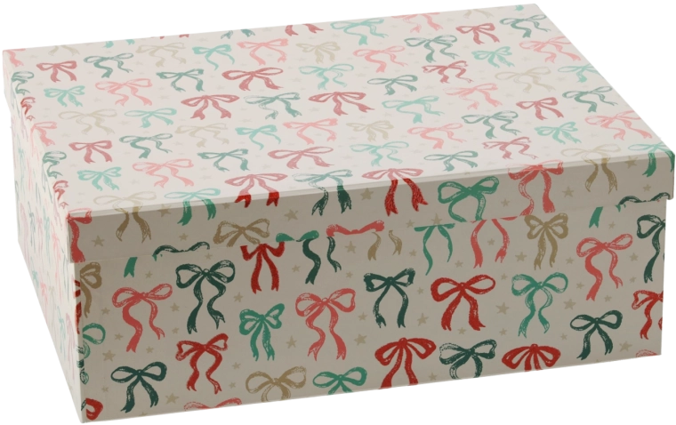 Boîte cadeau de Noël avec nœud 35 × 26 × 13,5 cm