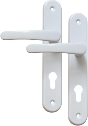 Ferrure de porte MICHAELA poignée avec clé, entraxe 72 mm, blanc