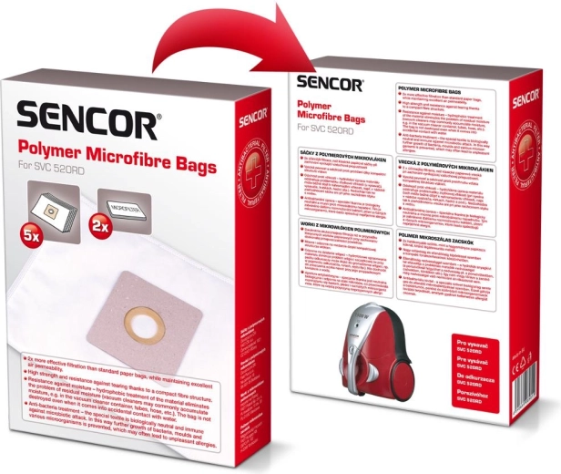 Sacs microfibres pour aspirateur Sencor SVC 520, 5 pièces