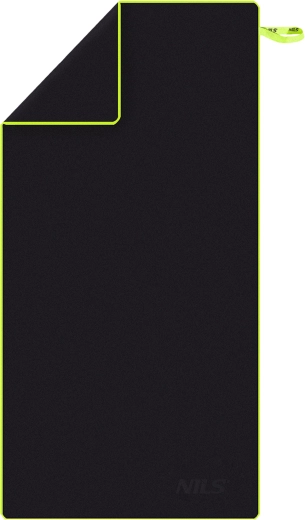Serviette en microfibre à séchage rapide NILS Camp, noire/verte